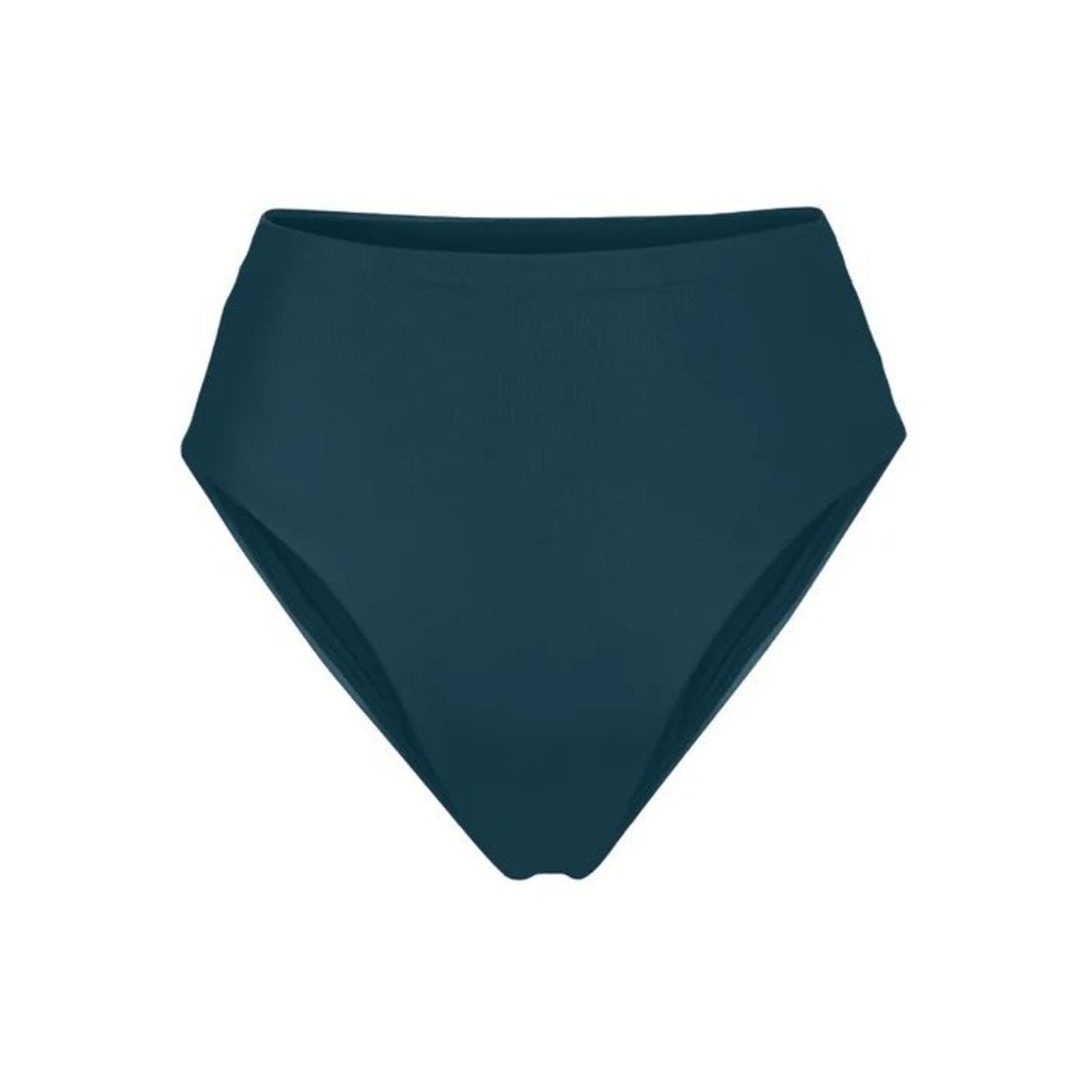LEFT ON FRIDAY High Waist Bikini Swimsuit Bottom Teal Blue Size L New W/out Tags